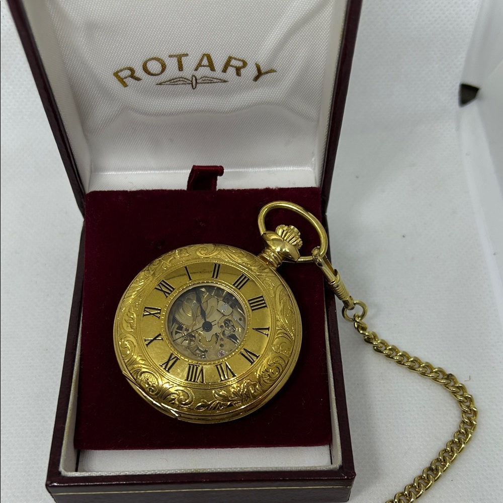 Rotary Watches Gold Pocket Watch with Chain